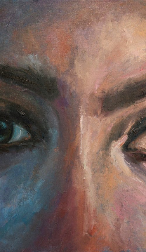 HONESTY is a superpower / impressionist female close-up portrait by Anna Miklashevich