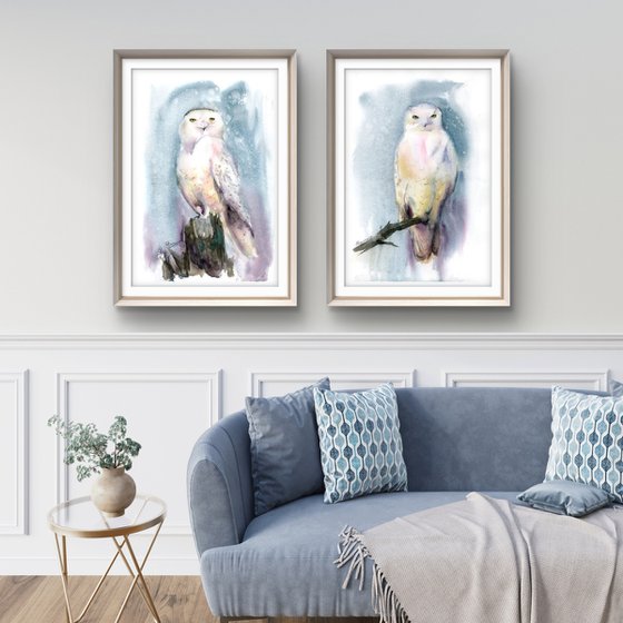 Snowy Owl Diptych