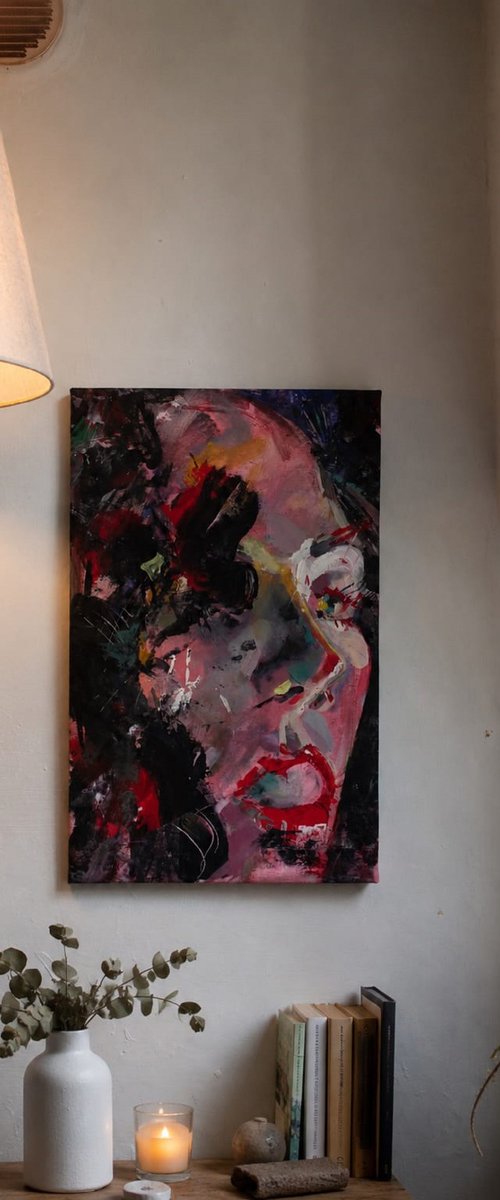 Pink and Passionate Portrait of a Night girl by Iryna Tymkul