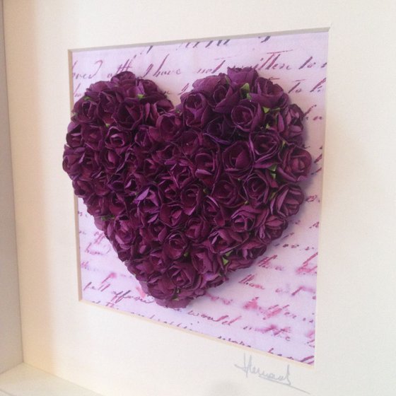Old letter of Love, 2016 Heart of Roses (PURPLE)