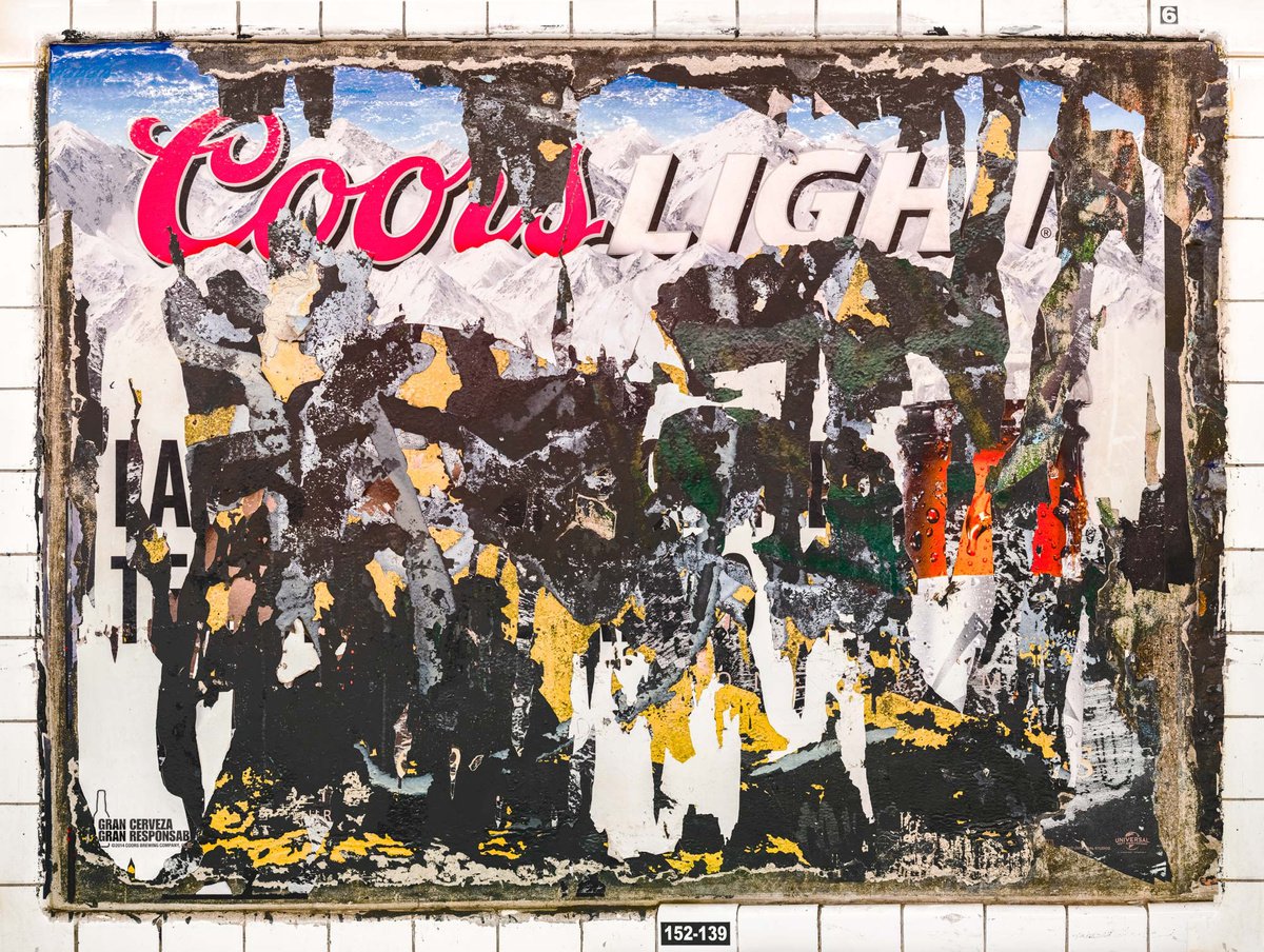 wall cut, Coors Light, 135th St., IND Eighth Ave. Line, Bronx, NY by Barton Lewis