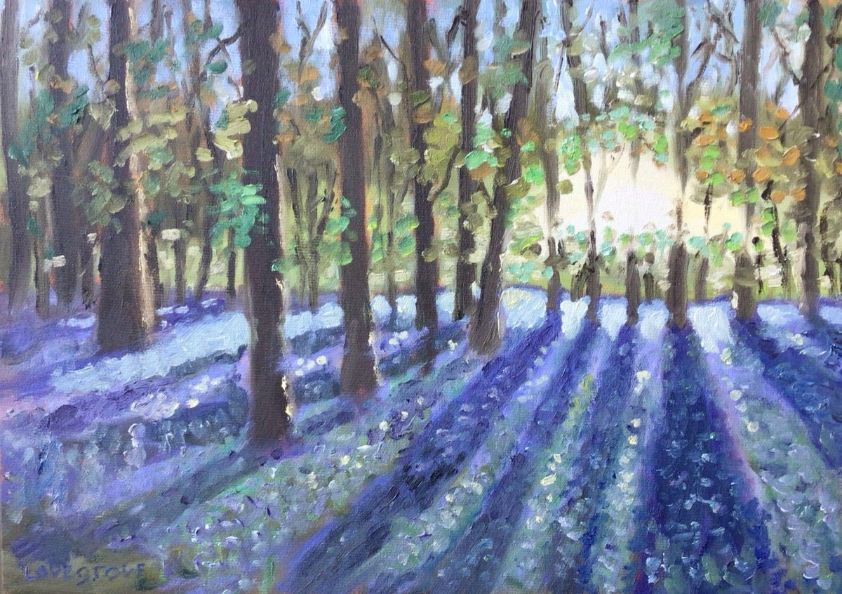 Bluebells at Poulton Woods by Julian Lovegrove Art