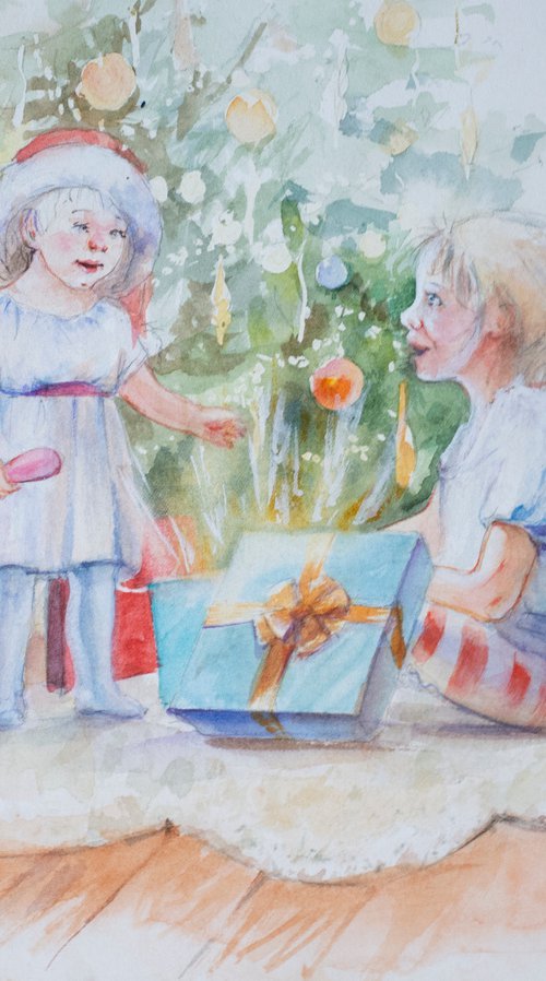 Christmas morning painting by Irina Bibik-Chkolian