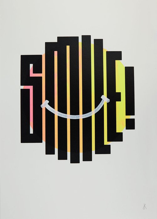 Smile (mono print) by James Kingman