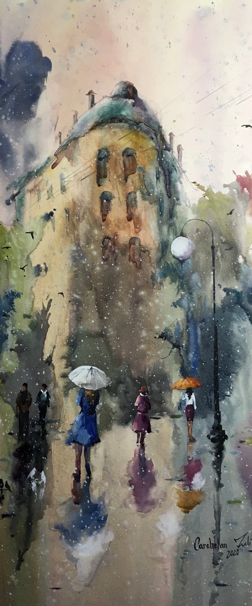 SOLD Watercolor “Moody nature II” by Iulia Carchelan