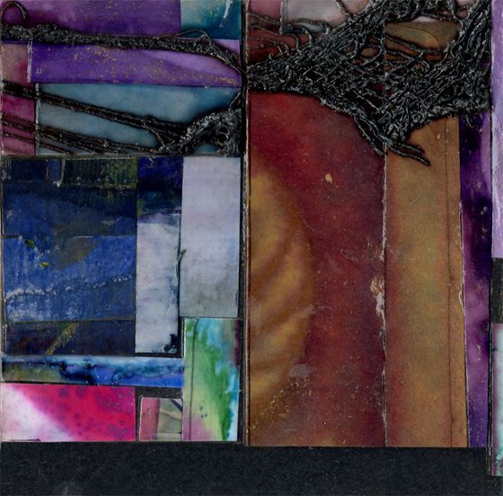 2-Sided Abstract Collage 12 - Mixed Media art by Kathy Morton Stanion
