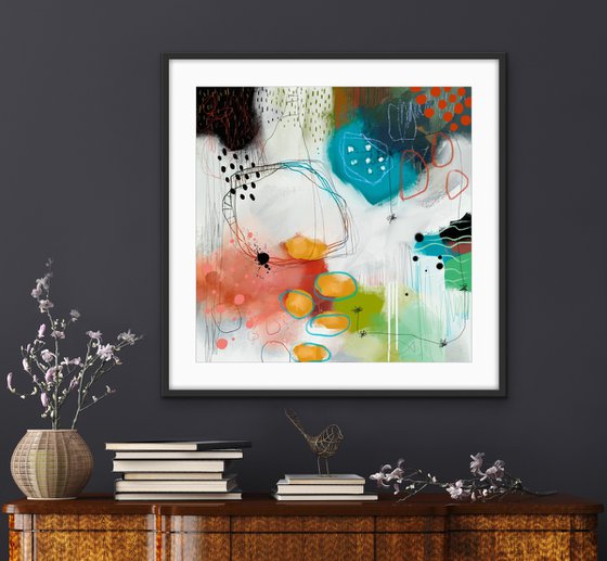 Prendre la vie du bon côté (24 x 24") - Abstract artwork - Limited edition of 5