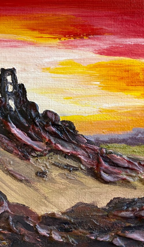 Corfe Castle in a Frame by Marja Brown
