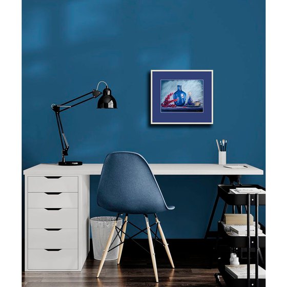 The blue glass bottle