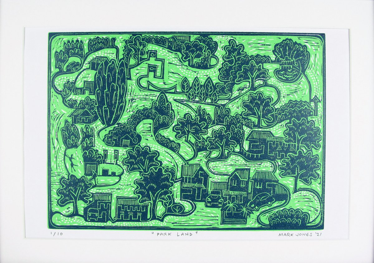 Park land (mint green) by Mark Howard Jones