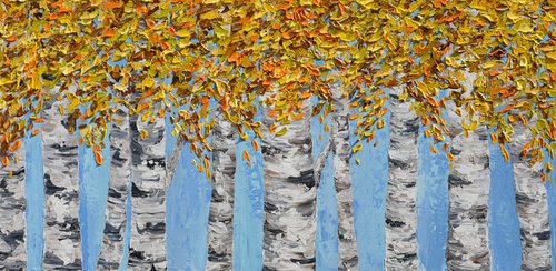 Golden Birches by Olga Tkachyk