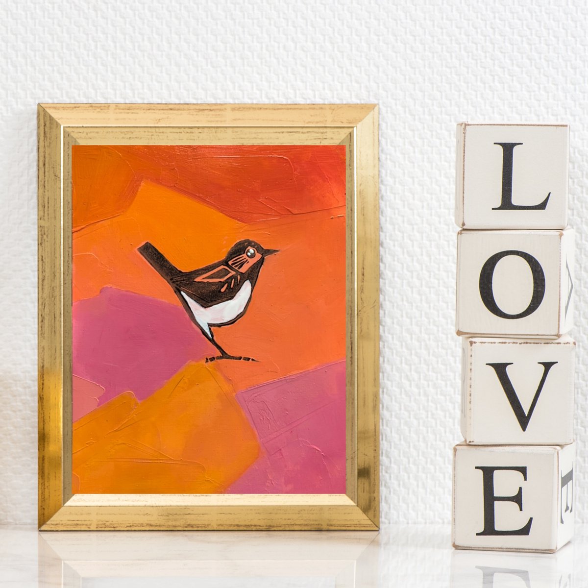 Colorful garden and bird #3 by Olha Gitman