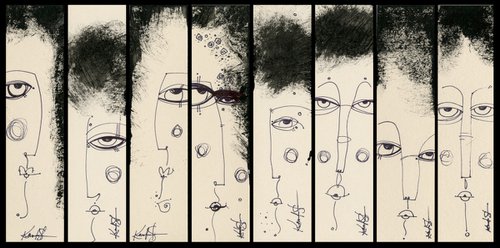 Funky Face Collection 2 - Set of 8 - by Kathy Morton Stanion by Kathy Morton Stanion