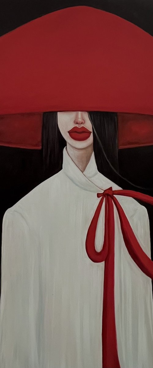 Girl in a red hat by Ta Byrne
