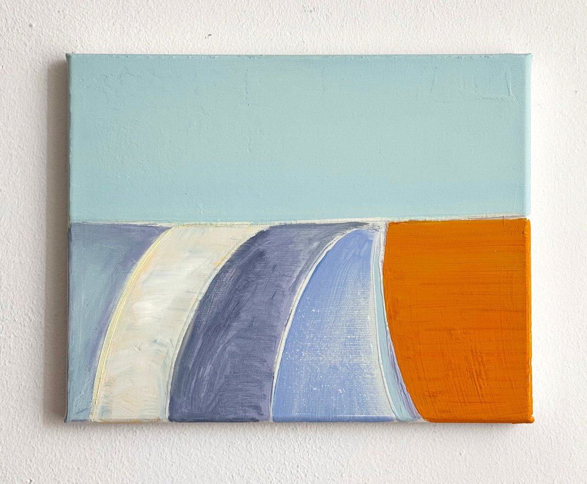 Organic Landscape Oil Painting By Katrin Roth, 12 X 9", Empty Spaces 3, Original Artwork