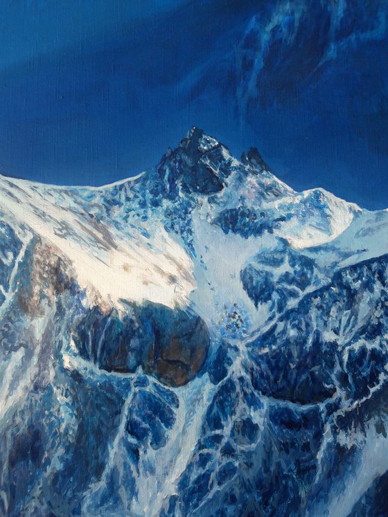 Mountains, mountain landscape, realistic nature painting, hyperrealism, realism painting