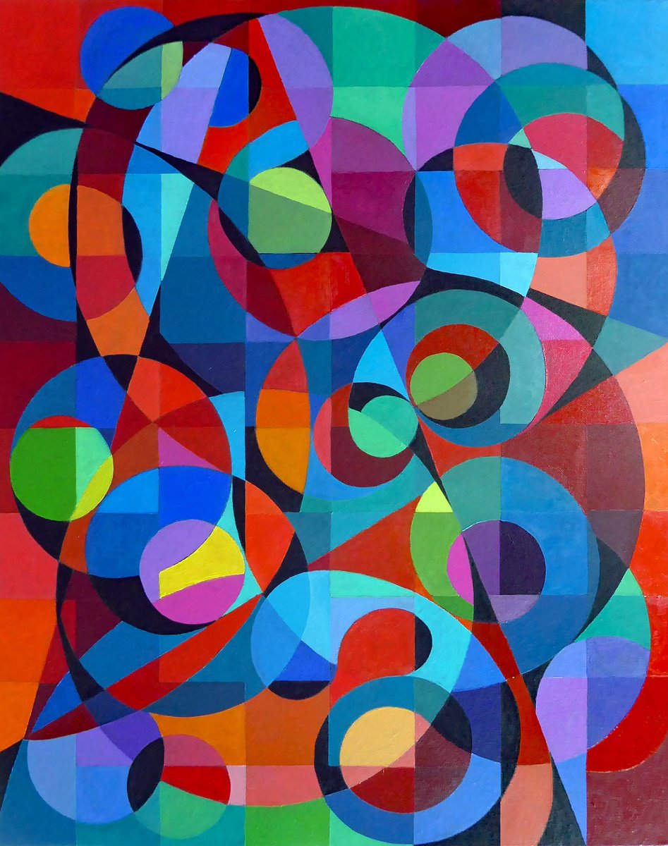Abstraction Within Grid By Stephen Conroy, 24 X 30, Artwork For Sale On Artfinder