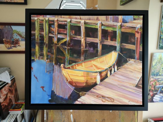 Sun in a boat (16x20'')