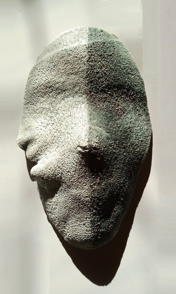 Impressionistic Portrait Clay Sculpture By Rossitza Trendafilova, 6 X 10", "Guise", Original Artwork