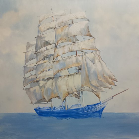 THE CUTTY SARK AT SEA IN FINE WEATHER