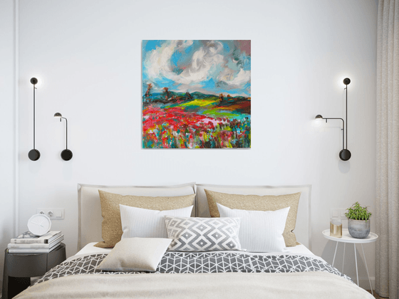 Landscape with poppies