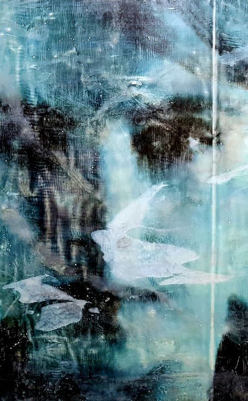 Margaret (n.312) - 86 x 58 x 2,50 cm - ready to hang - mix media painting on stretched canvas by Alessio Mazzarulli