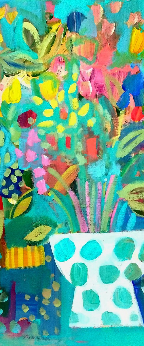 Two Vases of Flowers IV by Jan Rippingham