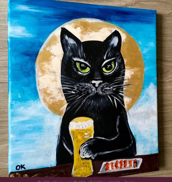 Evening Cat. Beer time