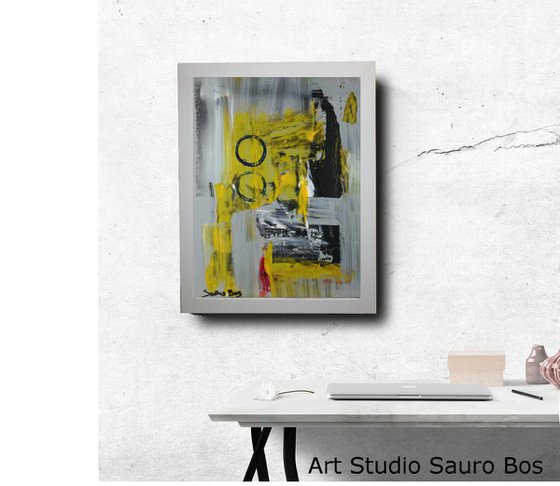 framed abstract painting za008