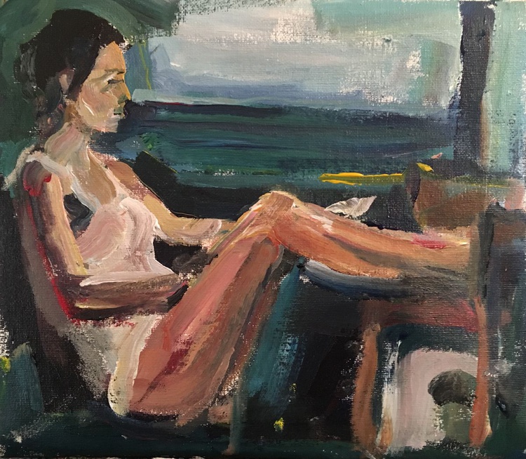 Reclining Woman In Room With Beach View Artfinder