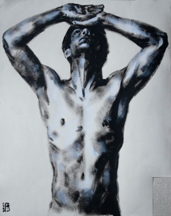 Nude male figure painting