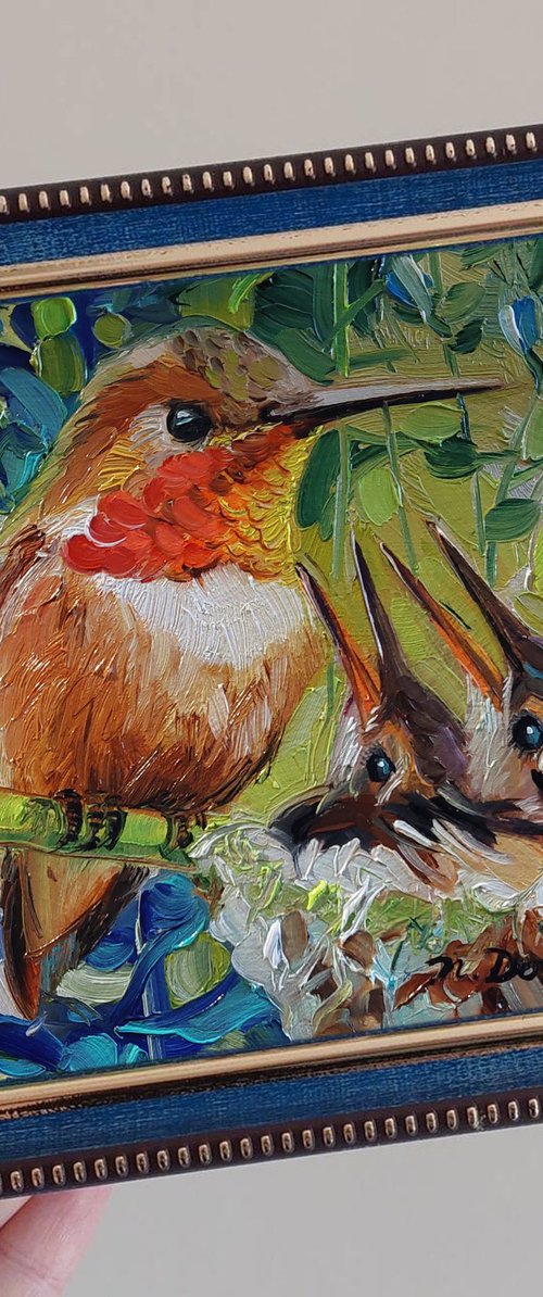 Rufous hummingbird orange by Nataly Derevyanko