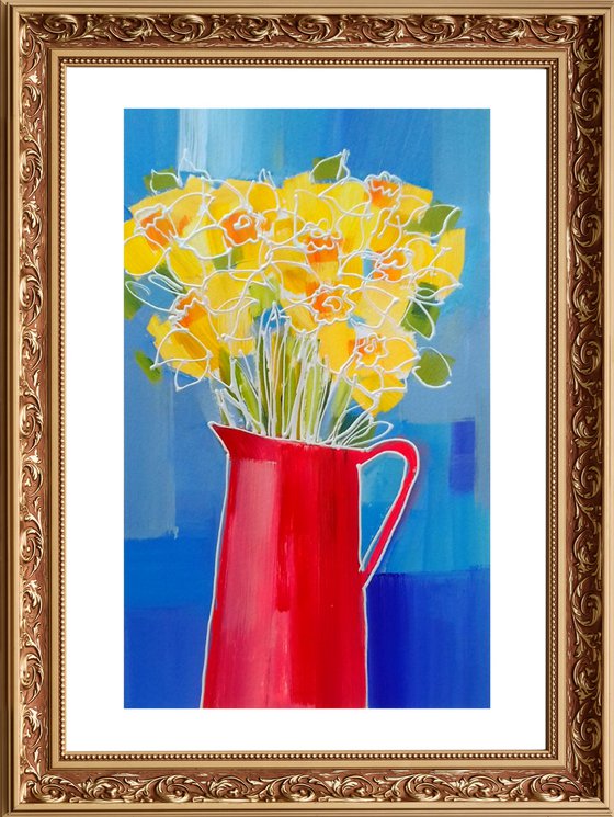 Daffodils in a Red Jug II