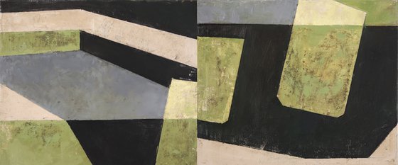 Abstract Diptych 2 48x20