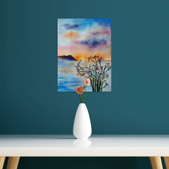 Narcissus on sunset