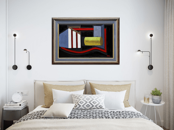 Realistic Representation Of A Framed Abstract, 100 cm x 70 cm