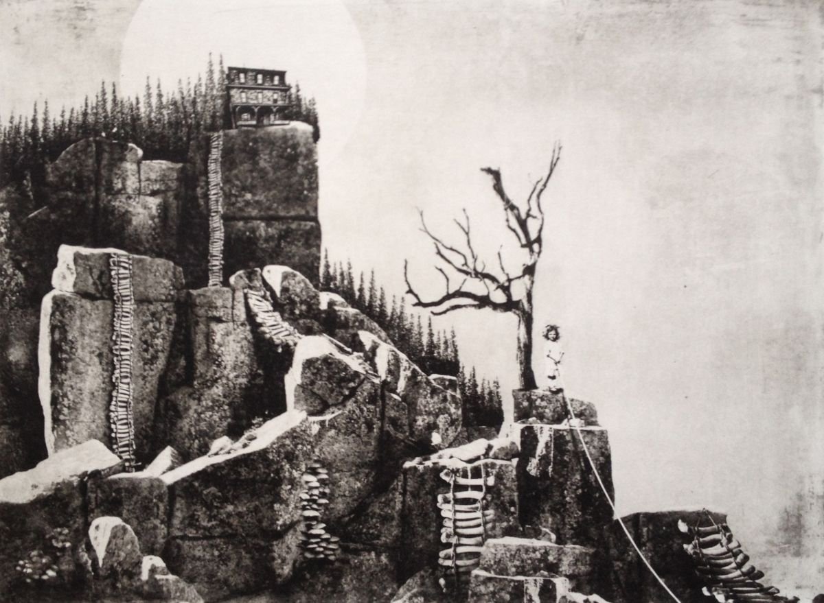 Photorealistic Landscape Etchings & Engravings By Jaco Putker, 20 X 16, Estate No.5, Original Artwork