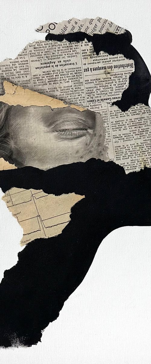 Abstract Female Collage Newspaper Profile by Julia Shilo