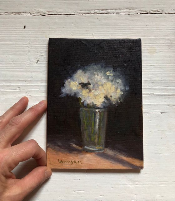 My Little White Wildflowers Still Life Oil Painting