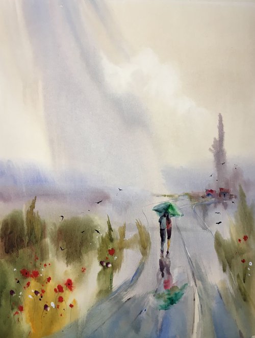 Watercolor “The couple” by Iulia Carchelan