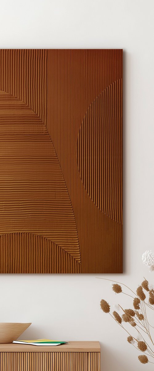 "Copper Field 5" Copper abstract textured art by Alex Zy