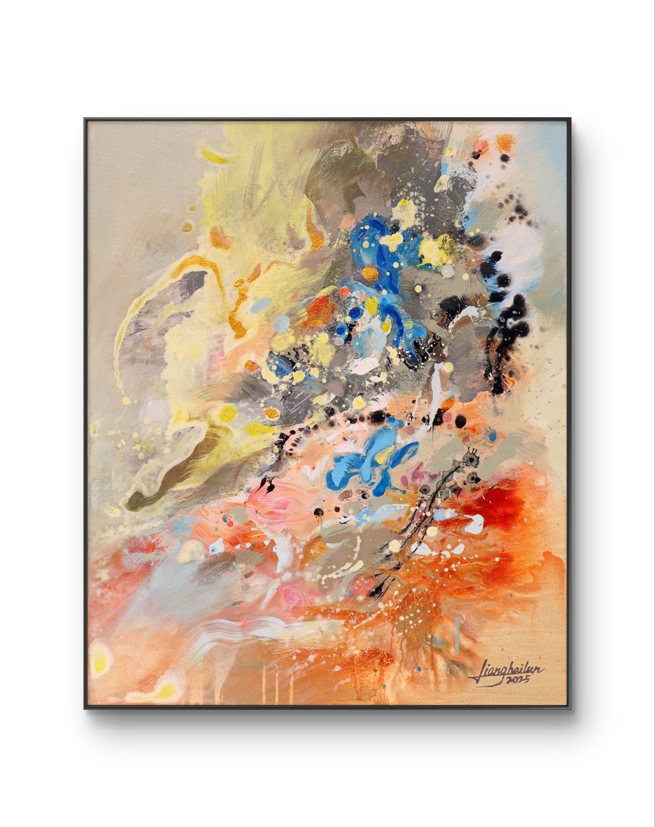 Abstract Acrylic Painting By Liang Hailun, 20 X 24", N°257, Original Artwork