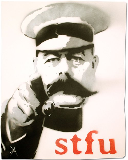 STFU (on gorgeous watercolour paper). by Juan Sly