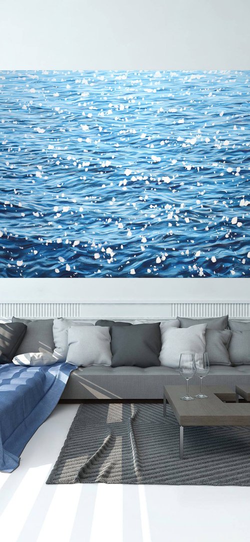 Glare on blue water. by Iryna Kastsova