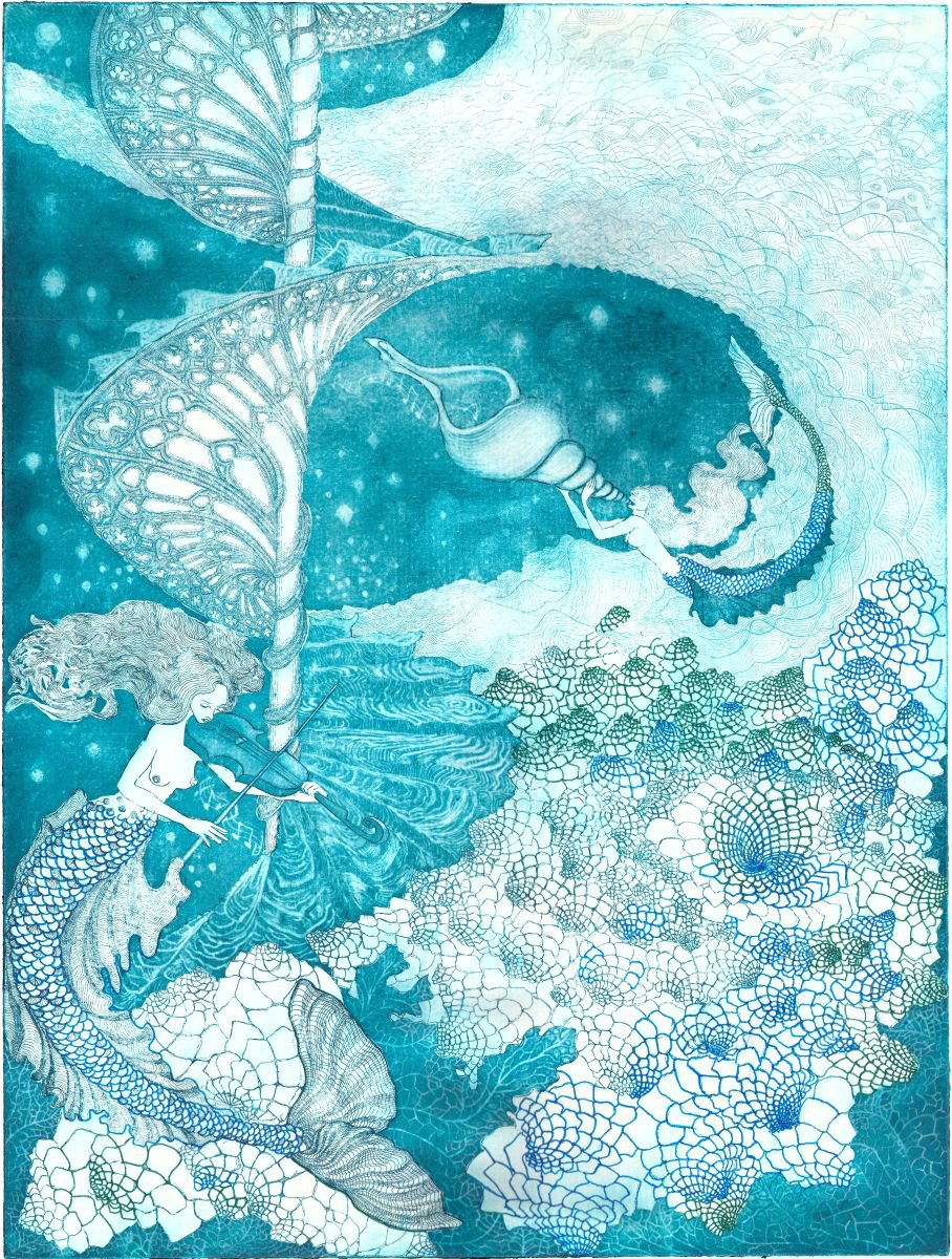Celestial Sea Spirals by Francesca Learmount at Cicca-Art