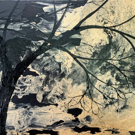 Black and Gold Tree Landscape