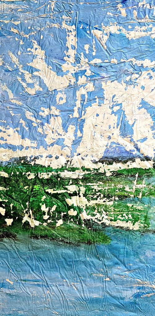 Our first kiss (n.259) - 95 x 80 x 2,50 cm - ready to hang - acrylic painting on stretched canvas by Alessio Mazzarulli