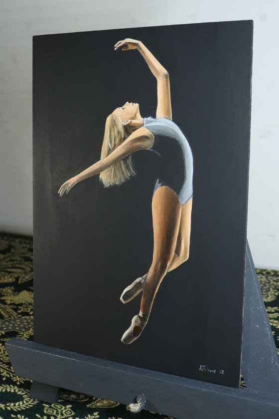 Ballerina Falling Ballet Shoes, Figurative Artwork Framed by Alex Jabore (2018) Perfect Gift