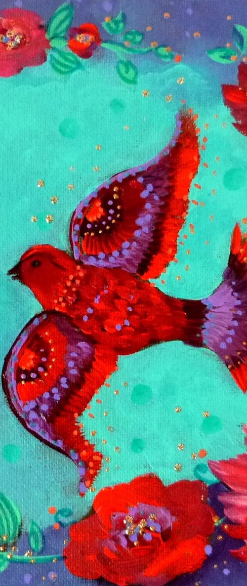 Bohemian flight 20 x 20 cm . by Loetitia Pillault