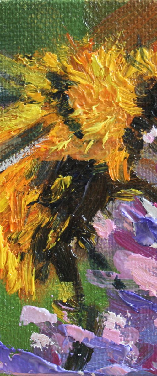 Bumblebee 10  / From my series "Mini Picture" /  ORIGINAL PAINTING by Salana Art Gallery